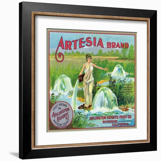 Riverside, California, Artesia Brand Citrus Label-Lantern Press-Framed Art Print