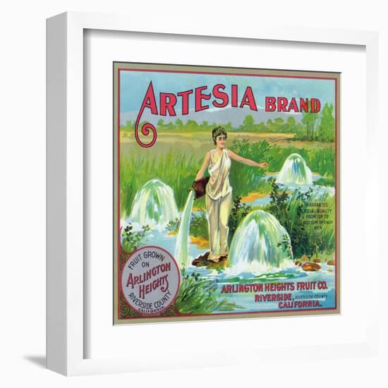 Riverside, California, Artesia Brand Citrus Label-Lantern Press-Framed Art Print