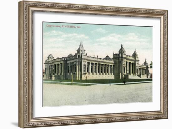 Riverside, California - Exterior View of the Court House-Lantern Press-Framed Art Print