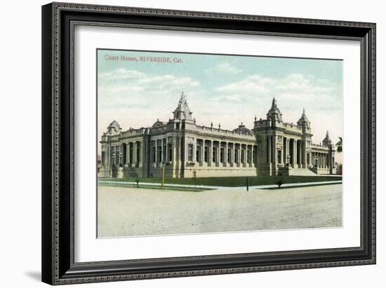 Riverside, California - Exterior View of the Court House-Lantern Press-Framed Art Print