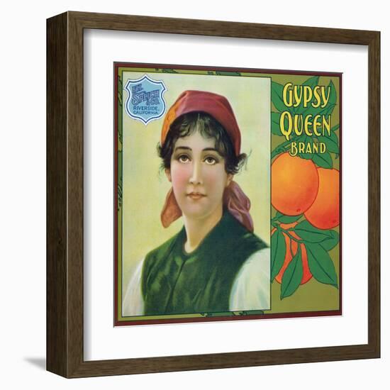 Riverside, California, Gypsy Queen Brand Citrus Label-Lantern Press-Framed Art Print