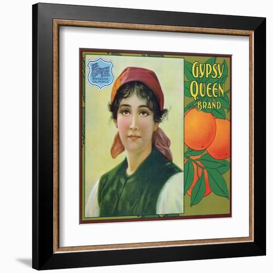 Riverside, California, Gypsy Queen Brand Citrus Label-Lantern Press-Framed Art Print