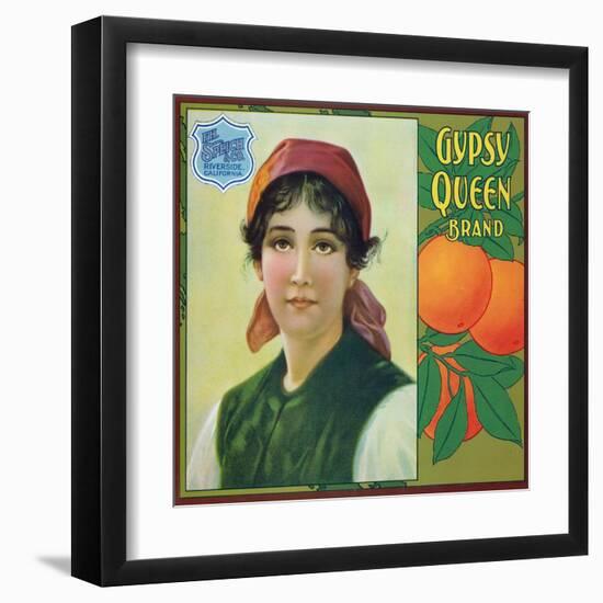 Riverside, California, Gypsy Queen Brand Citrus Label-Lantern Press-Framed Art Print