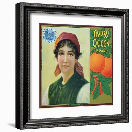 Riverside, California, Gypsy Queen Brand Citrus Label-Lantern Press-Framed Art Print