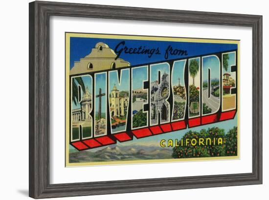 Riverside, California - Large Letter Scenes-Lantern Press-Framed Art Print