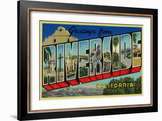 Riverside, California - Large Letter Scenes-Lantern Press-Framed Art Print