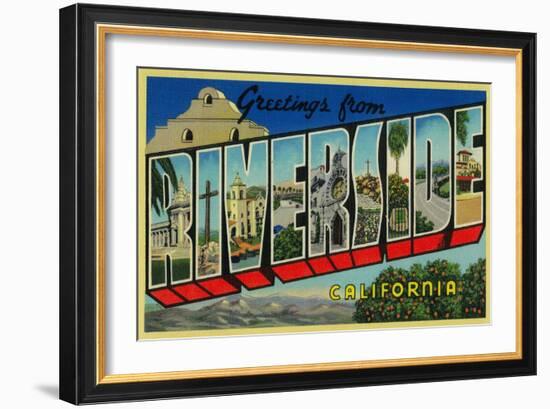 Riverside, California - Large Letter Scenes-Lantern Press-Framed Art Print