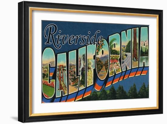 Riverside, California - Large Letter Scenes-Lantern Press-Framed Art Print