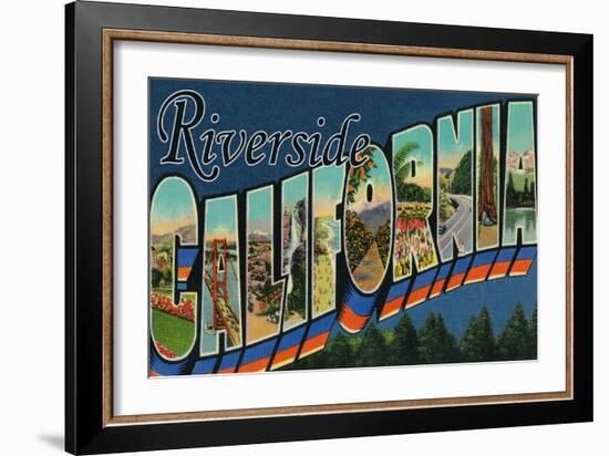 Riverside, California - Large Letter Scenes-Lantern Press-Framed Premium Giclee Print