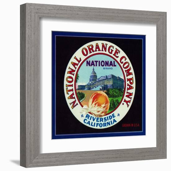 Riverside, California, National Brand Citrus Label-Lantern Press-Framed Art Print