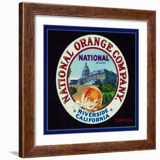 Riverside, California, National Brand Citrus Label-Lantern Press-Framed Art Print