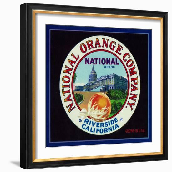 Riverside, California, National Brand Citrus Label-Lantern Press-Framed Art Print