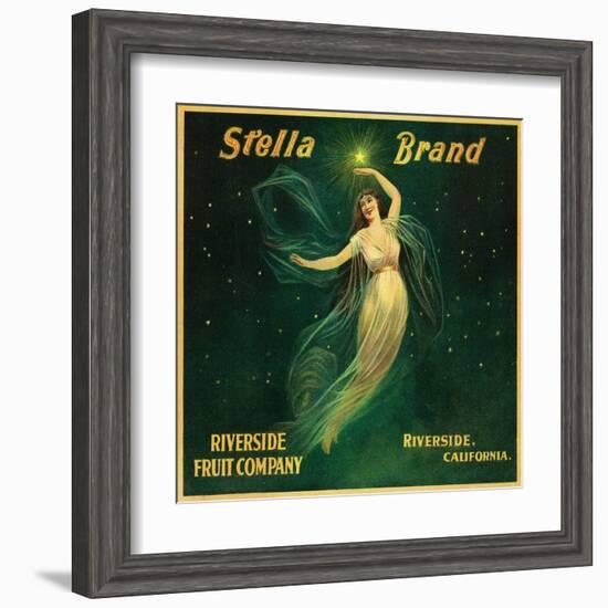 Riverside, California, Stella Brand Citrus Label-Lantern Press-Framed Art Print