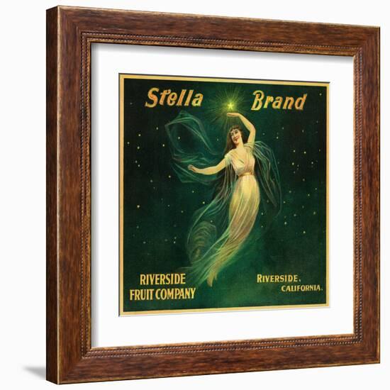 Riverside, California, Stella Brand Citrus Label-Lantern Press-Framed Art Print