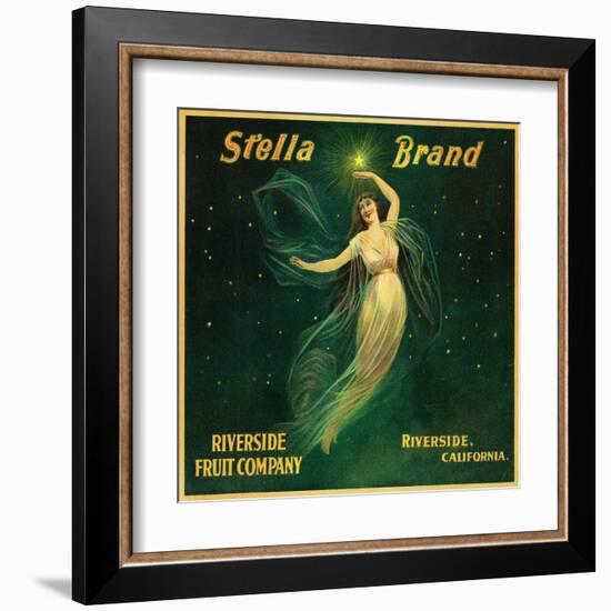 Riverside, California, Stella Brand Citrus Label-Lantern Press-Framed Art Print