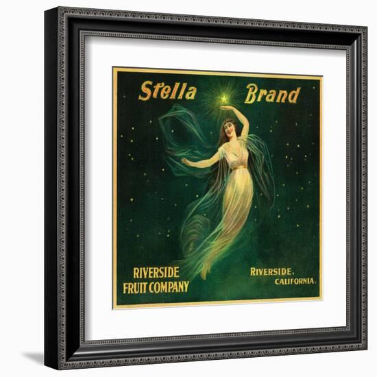 Riverside, California, Stella Brand Citrus Label-Lantern Press-Framed Art Print