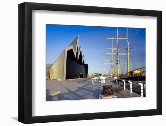 Riverside Museum and docked ship The Glenlee, River Clyde, Glasgow, Scotland, United Kingdom, Europ-John Guidi-Framed Photographic Print