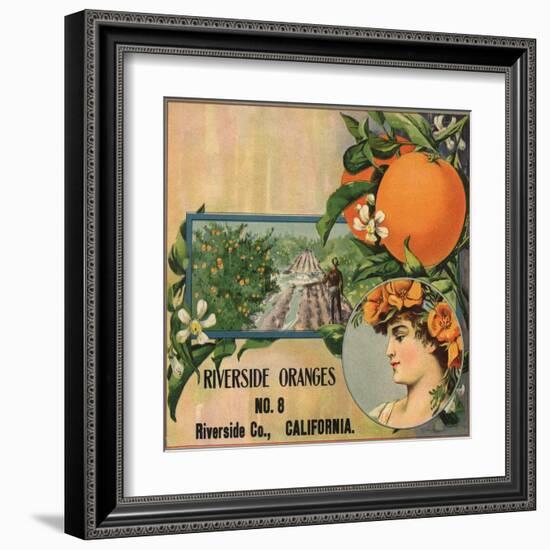 Riverside Oranges - Riverside, California - Citrus Crate Label-Lantern Press-Framed Art Print