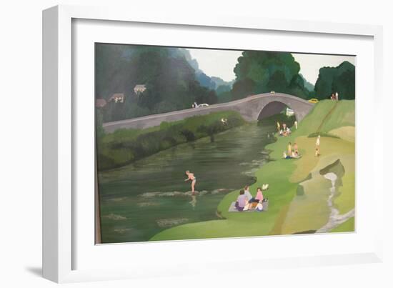 Riverside Picnic, 1989-Maggie Rowe-Framed Giclee Print