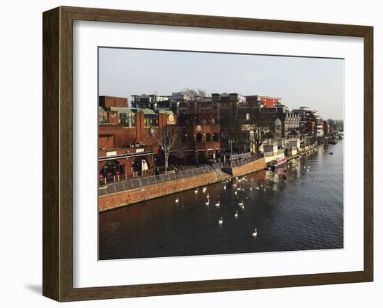 Riverside Pubs and Bars During Late Afternoon by the River Thames at Kingston-Upon-Thames, a Suburb-Stuart Forster-Framed Photographic Print