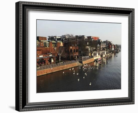 Riverside Pubs and Bars During Late Afternoon by the River Thames at Kingston-Upon-Thames, a Suburb-Stuart Forster-Framed Photographic Print