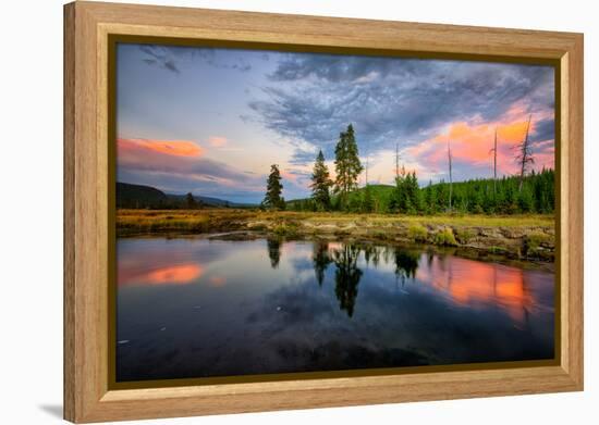 Riverside Sunset Reflections, Gibbon River, Yellowstone National Park-Vincent James-Framed Premier Image Canvas