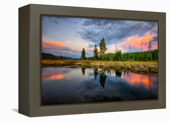 Riverside Sunset Reflections, Gibbon River, Yellowstone National Park-Vincent James-Framed Premier Image Canvas