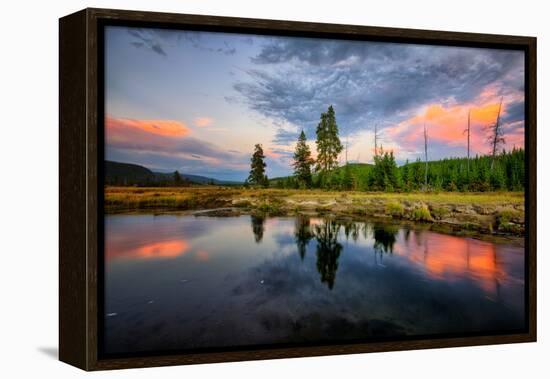 Riverside Sunset Reflections, Gibbon River, Yellowstone National Park-Vincent James-Framed Premier Image Canvas