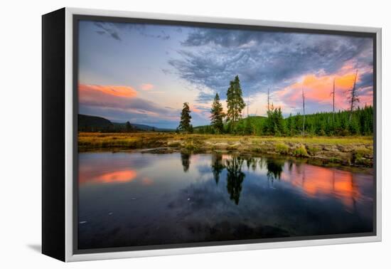 Riverside Sunset Reflections, Gibbon River, Yellowstone National Park-Vincent James-Framed Premier Image Canvas