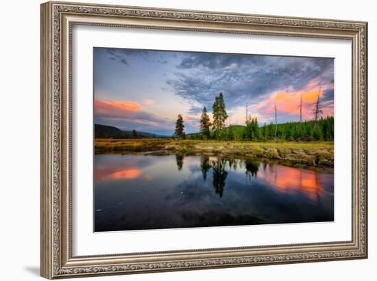 Riverside Sunset Reflections, Gibbon River, Yellowstone National Park-Vincent James-Framed Photographic Print