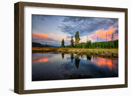 Riverside Sunset Reflections, Gibbon River, Yellowstone National Park-Vincent James-Framed Photographic Print