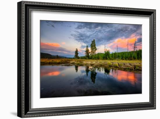 Riverside Sunset Reflections, Gibbon River, Yellowstone National Park-Vincent James-Framed Photographic Print