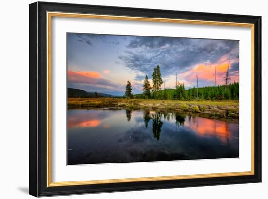 Riverside Sunset Reflections, Gibbon River, Yellowstone National Park-Vincent James-Framed Photographic Print