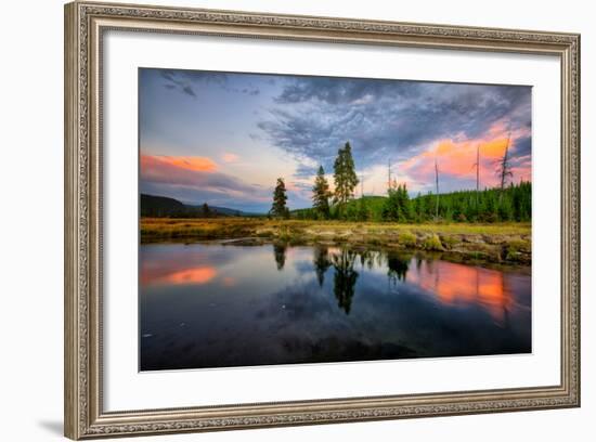 Riverside Sunset Reflections, Gibbon River, Yellowstone National Park-Vincent James-Framed Photographic Print