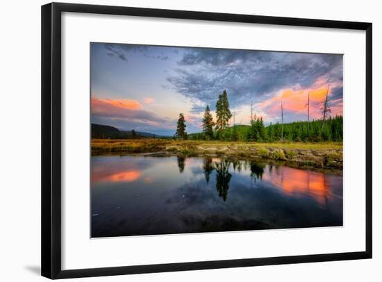 Riverside Sunset Reflections, Gibbon River, Yellowstone National Park-Vincent James-Framed Photographic Print