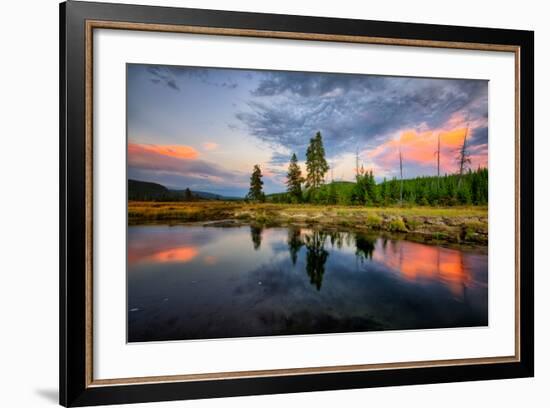 Riverside Sunset Reflections, Gibbon River, Yellowstone National Park-Vincent James-Framed Photographic Print