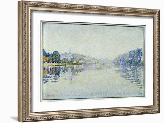 Riverside, the Seine and Herblay Painting by Paul Signac (1863-1935) 1889 Sun. 0,33X0,55 M Paris, M-Paul Signac-Framed Giclee Print