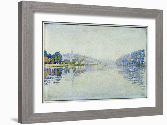 Riverside, the Seine and Herblay Painting by Paul Signac (1863-1935) 1889 Sun. 0,33X0,55 M Paris, M-Paul Signac-Framed Giclee Print