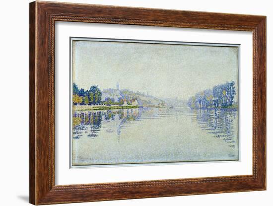 Riverside, the Seine and Herblay Painting by Paul Signac (1863-1935) 1889 Sun. 0,33X0,55 M Paris, M-Paul Signac-Framed Giclee Print