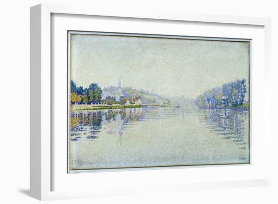 Riverside, the Seine and Herblay Painting by Paul Signac (1863-1935) 1889 Sun. 0,33X0,55 M Paris, M-Paul Signac-Framed Giclee Print