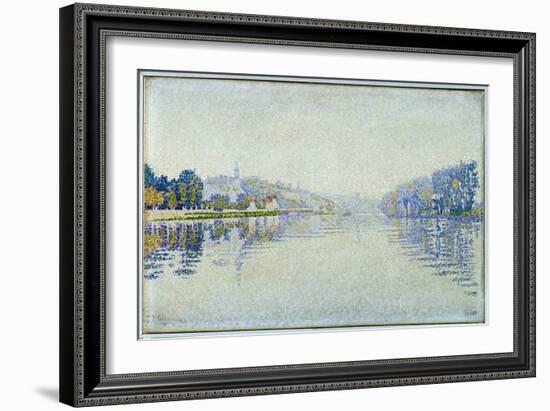 Riverside, the Seine and Herblay Painting by Paul Signac (1863-1935) 1889 Sun. 0,33X0,55 M Paris, M-Paul Signac-Framed Giclee Print