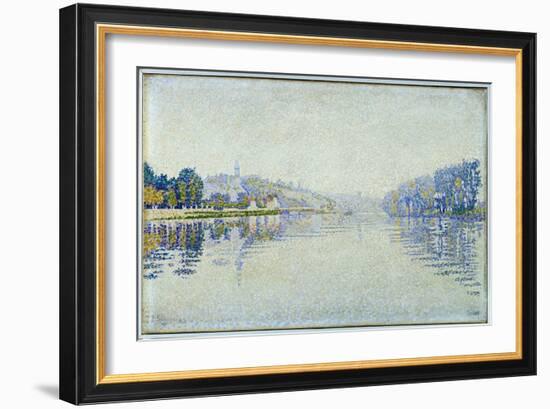 Riverside, the Seine and Herblay Painting by Paul Signac (1863-1935) 1889 Sun. 0,33X0,55 M Paris, M-Paul Signac-Framed Giclee Print