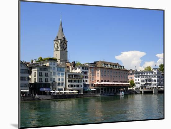 Riverside View of the Old Town, Zurich, Switzerland, Europe-Richardson Peter-Mounted Photographic Print
