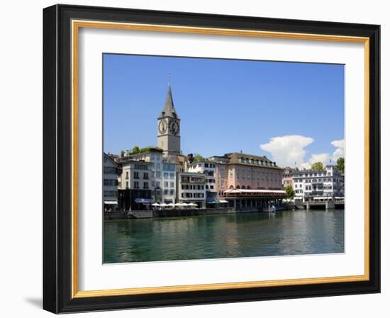 Riverside View of the Old Town, Zurich, Switzerland, Europe-Richardson Peter-Framed Photographic Print