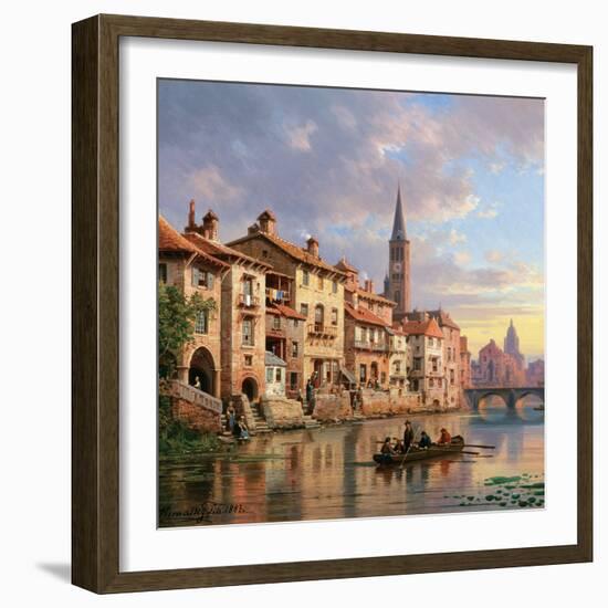 Riverside Village I-Charles Kuwasseg-Framed Art Print