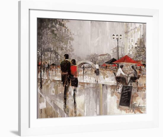 Riverwalk Charm (Couple)-Ruane Manning-Framed Art Print