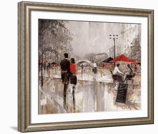 Riverwalk Charm (Couple)-Ruane Manning-Framed Art Print