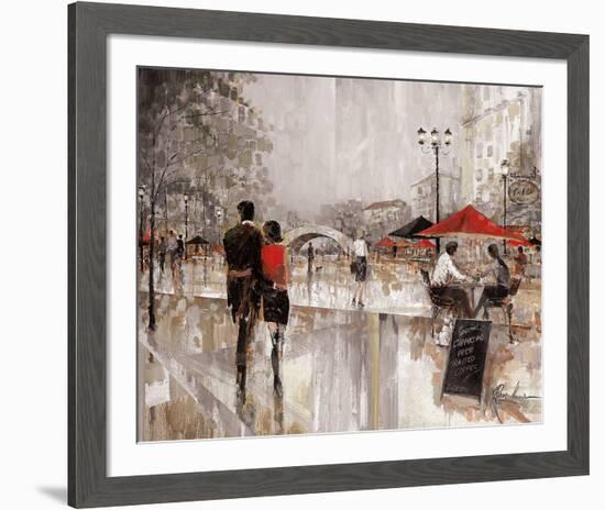 Riverwalk Charm (Couple)-Ruane Manning-Framed Art Print