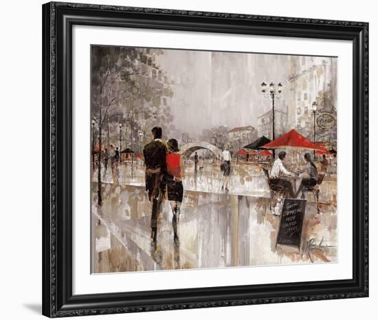 Riverwalk Charm (Couple)-Ruane Manning-Framed Art Print