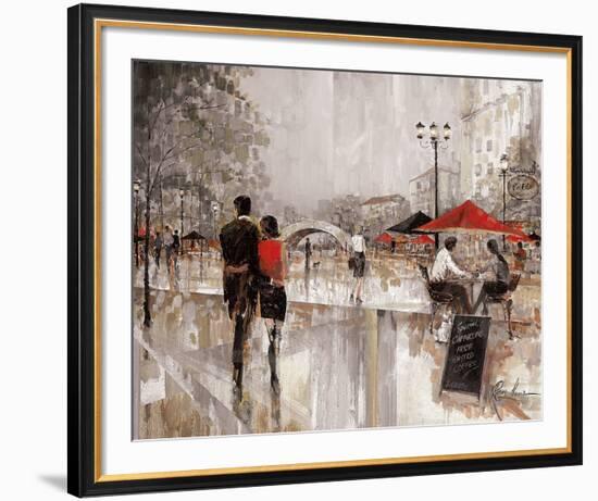 Riverwalk Charm (Couple)-Ruane Manning-Framed Art Print